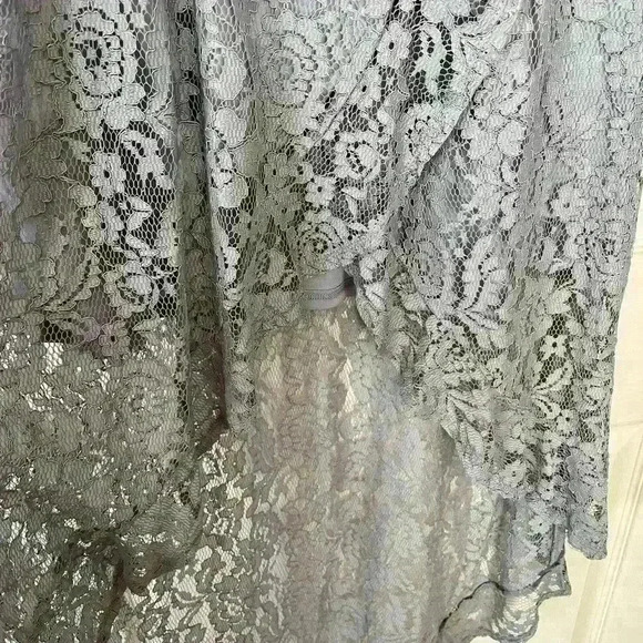 Altr’d State Gray Lace Dress hi low Size Medium - Picture 2 of 6